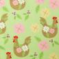 Preview: Bauwoll Druck Hühner mit Blüten auf Grün von Happy Easter by Swafing 